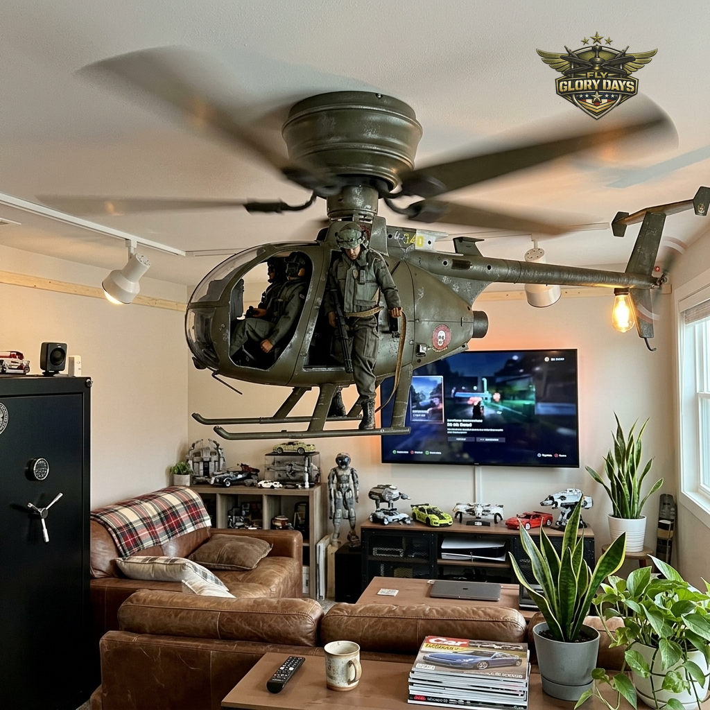 Gunner Edition helicopter fan in man-cave