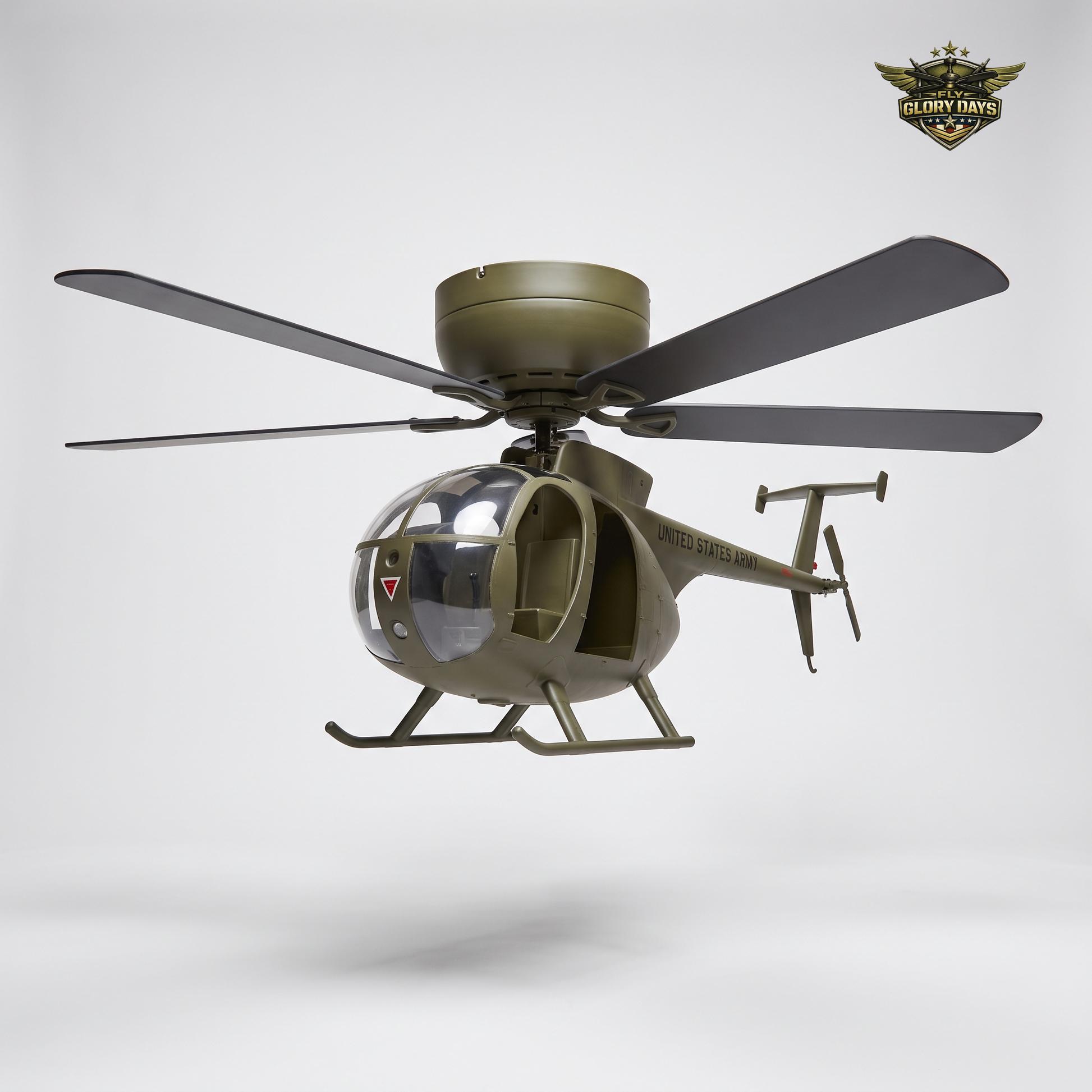 MH-6 Little Bird helicopter ceiling fan packshot